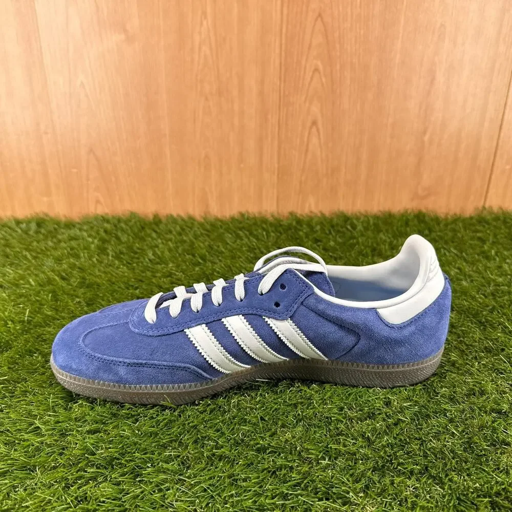 adidas Samba ADV Dark Blue Grey Gum Skate Shoes JP8523 Men's Size 10.5